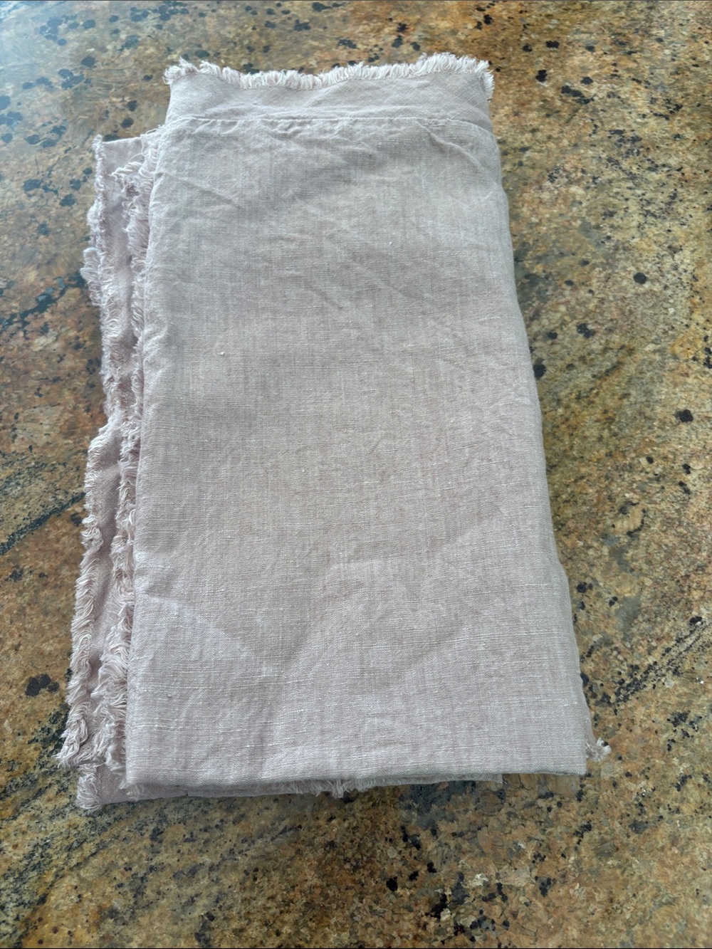 3 Pottery Barn Blush Linen Fringe euro shams